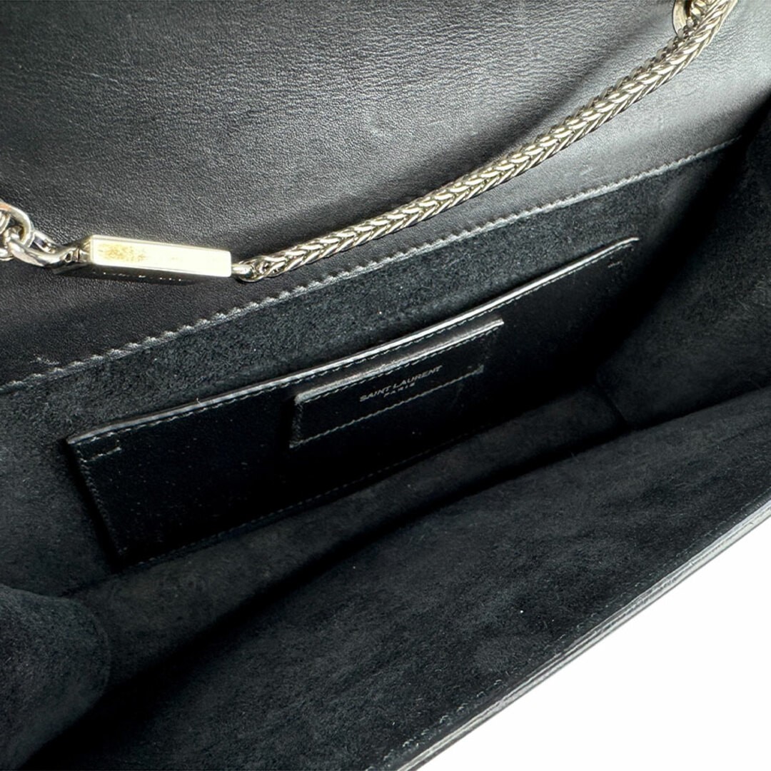 Borsa a tracolla Saint Laurent pelle metallo nero argento donna usata Z6135