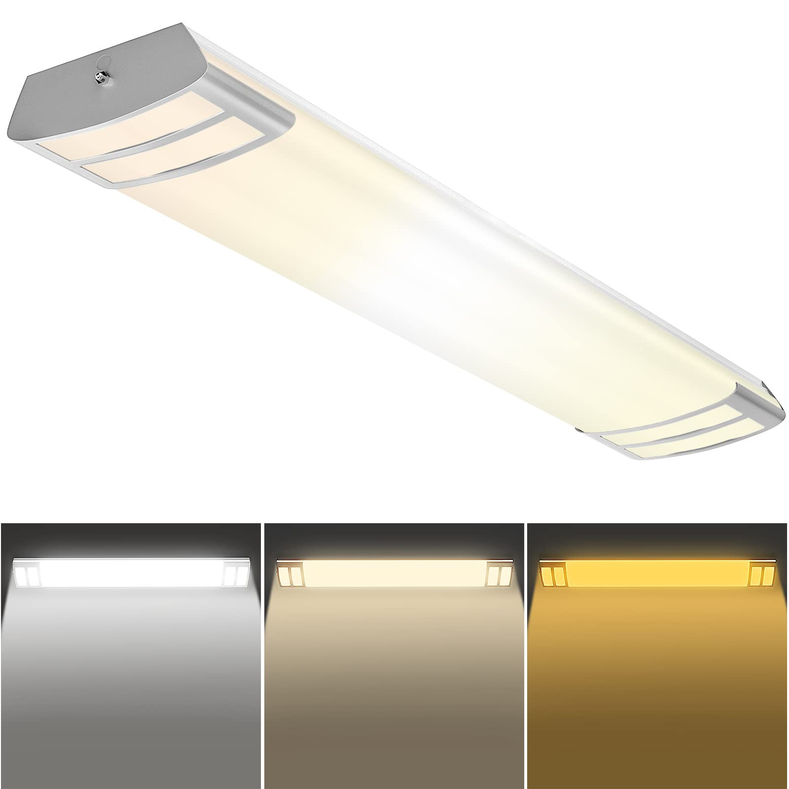 4FT LED Light Fixtures, 3000K 4000K 5000K Selectable, 30W/40W/50W Dimmable 4 ...