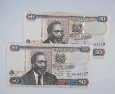 2010 Banki Kuu Ya Kenya, KENYA - 50 Shillings Banknotes Collection of 2 Notes 