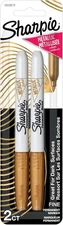 Sharpie Metallic Permanent Markers, Fine Point, 2 Count (Pack of 1), Gold 