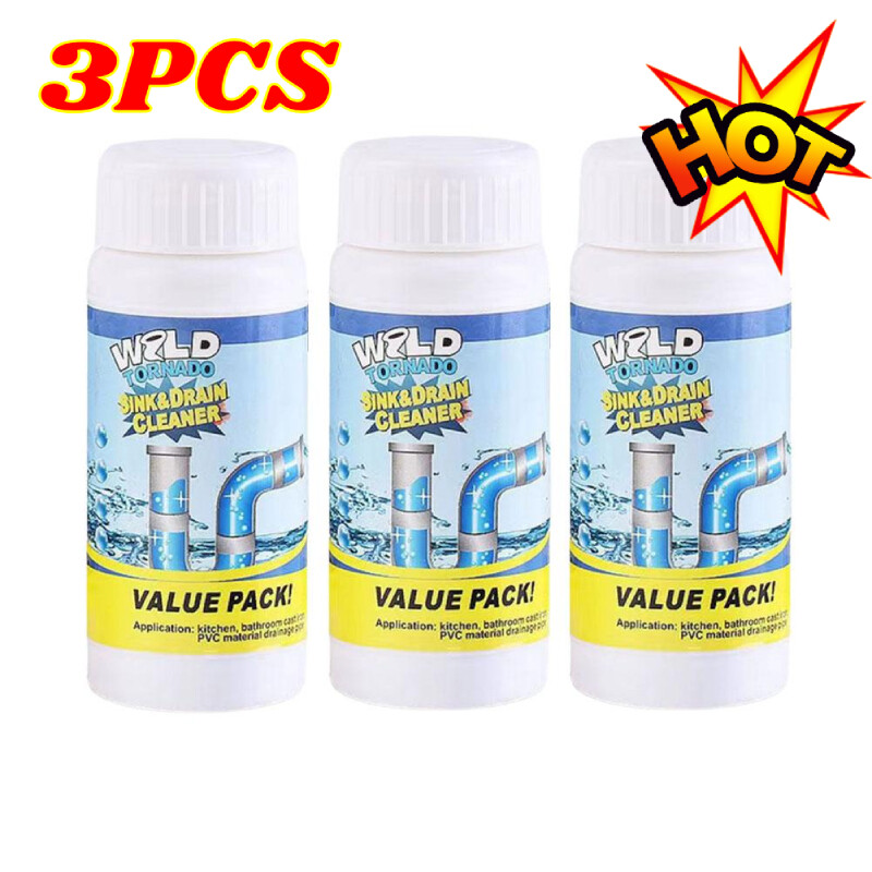 3x Fast Drain Remover Foaming Sink Toilet Cleaner Bomb