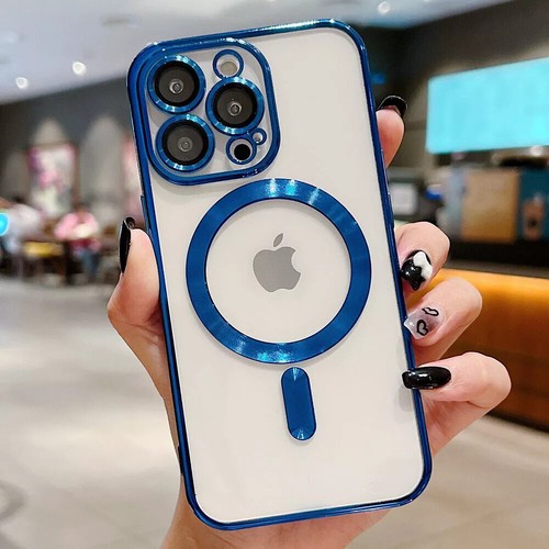 For iPhone 16 15 Pro Max Plus Case Magnetic Shockproof Clear Megsafe Back Cover - Picture 7 of 23