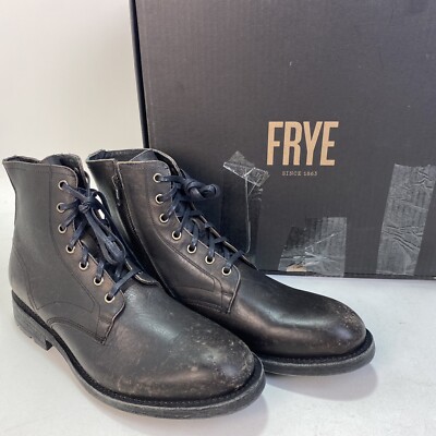 Frye Bowery Lace Up Vintage-Style Leather Boots for Men, Size M