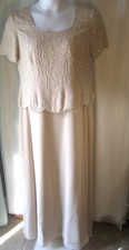 Karen Miller Dress Formal Bead Bling Mother B-G Bust-40" Beige