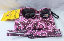 Baby Banz Juniors/Kids Pink Hearts Sunglasses w/Case  Wrap Around New/w Tags
