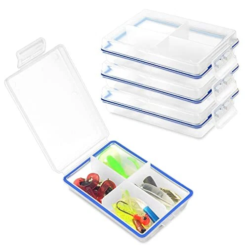 4 Pcs Mini Tackle Box Waterproof Small Tackle Box Organizer Pocket Tackle  Box