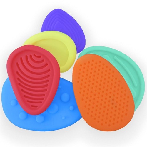 6pcs/set Silicone Children Sensory Stone Textured Worry Rocks Christmas Gift - 第 8/12 張圖片