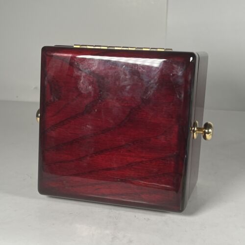 Seiko Clock Cherry Color Wood Box Dial Roman Numerals QHG607BLH - Picture 15 of 17
