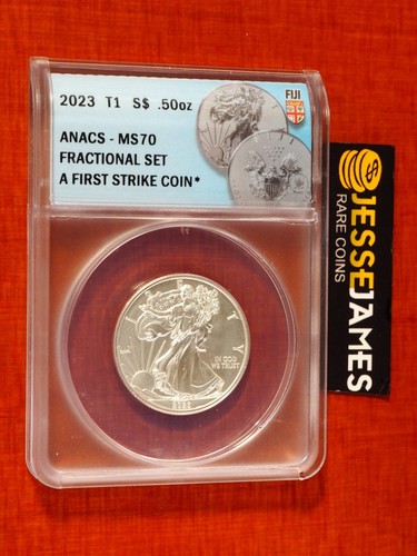 2023 $1 FIJI SILVER FRACTIONAL EAGLE 4 COIN SET ANACS MS70 FIRST STRIKE LABELS - Picture 5 of 10