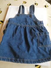 preowned childrens denim dress marks and spencer age 3- 6 months