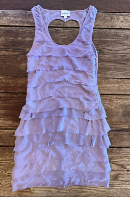 VALENTINES DAY HEART DRESS FREE PEOPLE PURPLE SILK PIXIE BRIDE WEDDING RaRe $250