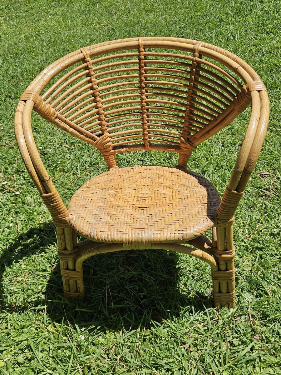 Vintage Mid-Century Modern Rattan Chair RARE