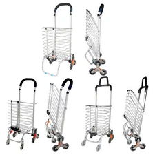 Urban Stair Climbing Cart 6/8 Wheels Folding Grocery Laundry Shopping Handcart