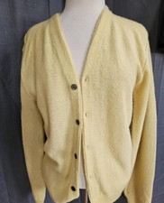 Vintage 60's Pale Yellow Mac Fane Kurt-Cobain-Style Cardigan