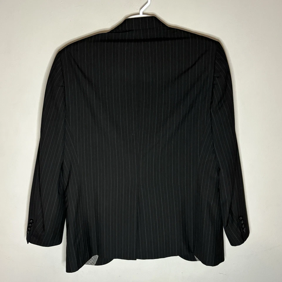 J Ferrar Blazer Modern Fit Mens 42R Black Striped Suit Jacket Sport Coat - Image 2 of 4