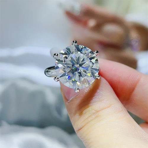 5 kt echter Moissanit Ring 925 Sterlingsilber Damen Verlobung Ehering Ringe - Bild 9 von 22