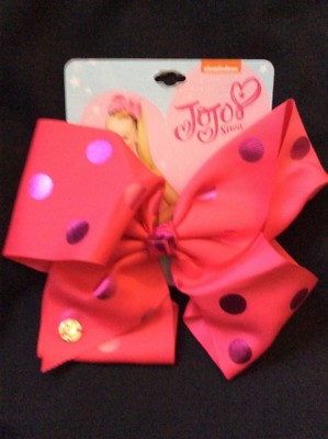 JoJo Siwa Nœud Cheveux Large Rose Flashy Pois Métallisés – Neuf Avec étiquette