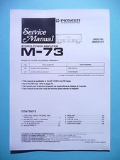 Servizio Manuale di Istruzioni per Pioneer M-73