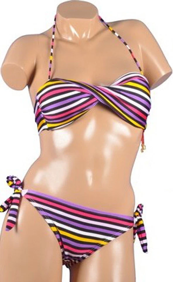 Maillot de bain femme bandeau multi color bretelles détachables taille L Neuf - Photo 2/3