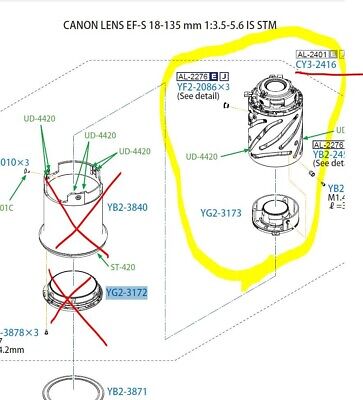 Canon EF-S 18-135mm f/3.5-5.6 IS STM Pre-Adjusted Lens Parts Canon EF-S 18-135mm f/3.5-5.6 IS STM Pre-Adjusted Lens Parts