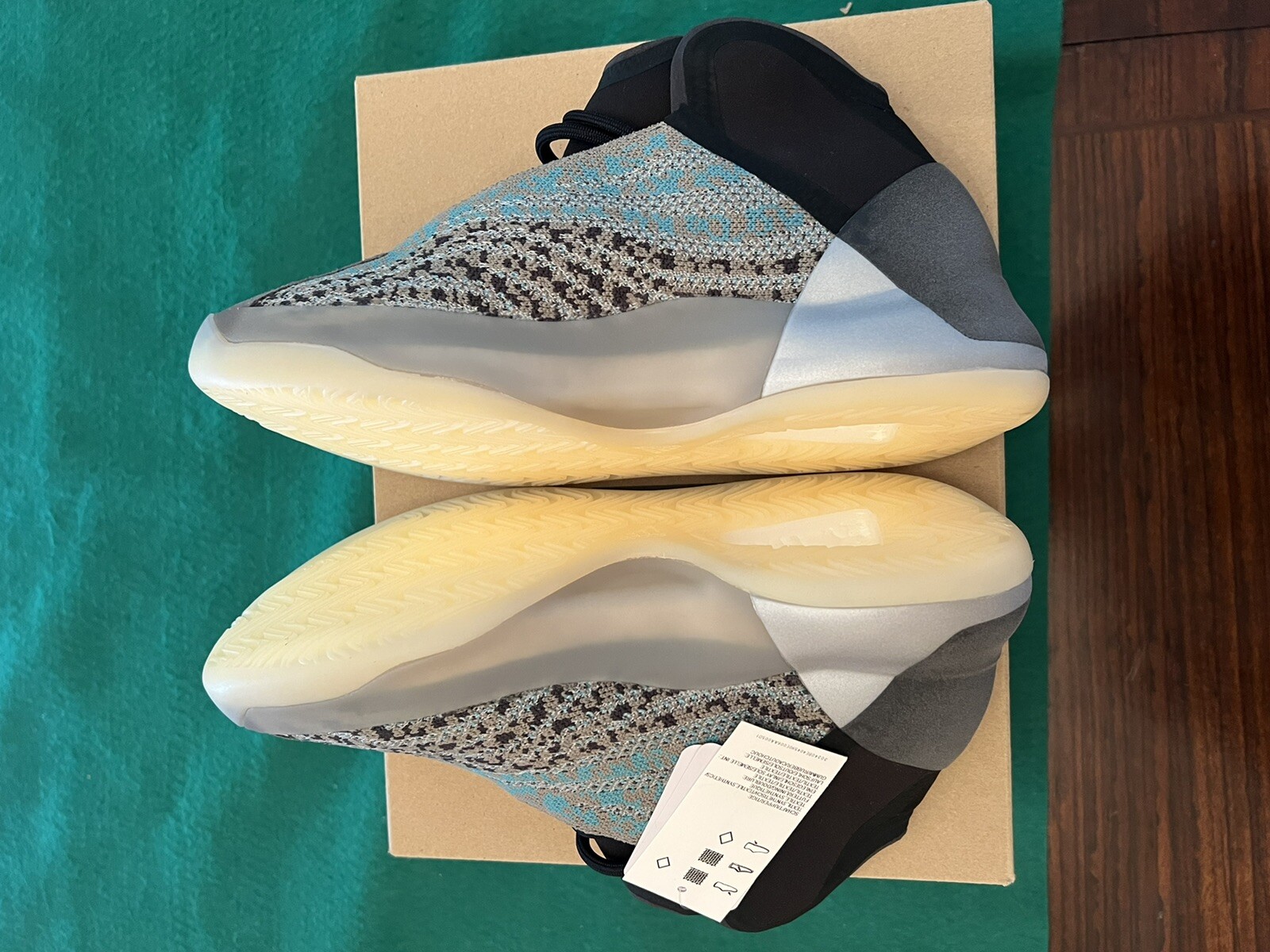 adidas gazelle silver green womens Adidas Mens Yeezy QNTM Sea Teal Shoes – Extra Butter main image 0