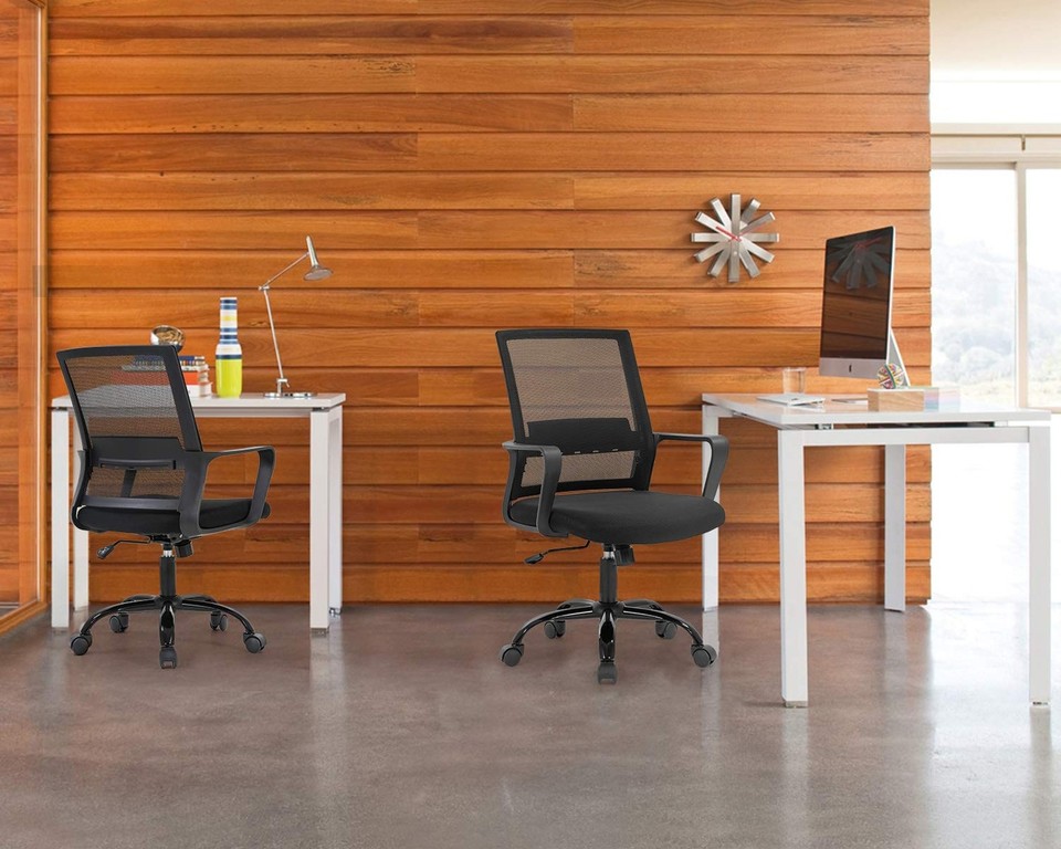 FDW Office Chair Ergonomic Desk Task Chair Mesh Computer Chair Mid-Back ...