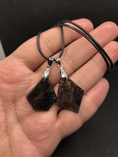 Beautiful Polished Almandine Garnet Slices Pendant With Strand