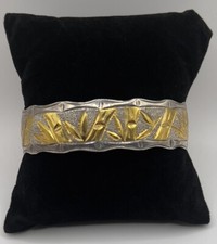 Hawaiian Sterling Silver Bamboo Design Bangle 34.14g