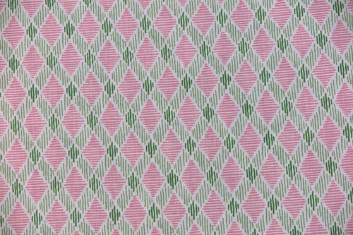 SCHUMACHER CURTAIN FABRIC DESIGN Dexter 0.90 METRE INDOOR/OUTDOOR PINK & GREEN - Picture 4 of 6
