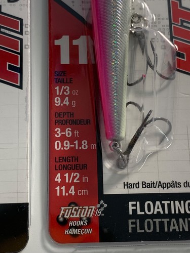 LOT OF 10 Berkley Hit Sticks (4 1/2 in 1/3 OZ) #BHBHSF11 -HPS Hot Pink Silver - Picture 6 of 7