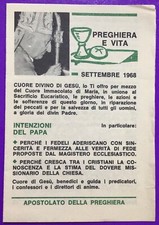 SANTINO HOLY CARD, APOSTOLATE OF PRAYER, SEPTEMBER 1968 - REF. 8020