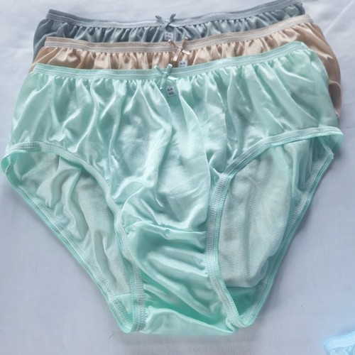 7 Nylon Bikini Women Panties Sheer Light Silky Soft Smooth Briefs Hip 38"- 42"XL - Picture 8 of 12