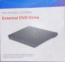Gotega Pop-up Mobile USB 3.0 External DVD Drive - Black - NIB