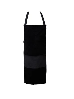 CLASSIC HOME STORE Apron Black Cotton Cord BBQ Craft DIY Chefs Bib Pinny Pocket & Adjustable Neck