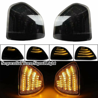 Pair Of Sequential LED Side Mirror Turn Signal Lights For Dodge Ram 1500 2500 3500 – Smoke/Tinted