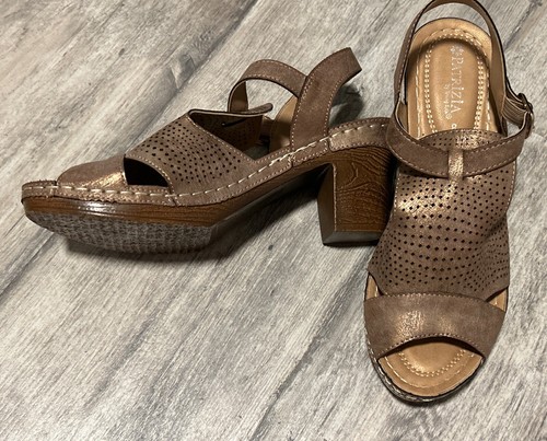 Patrizia by Spring Step "Jeneva" Slingback Sandal Shimmer Taupe Size 8 US - Picture 2 of 9
