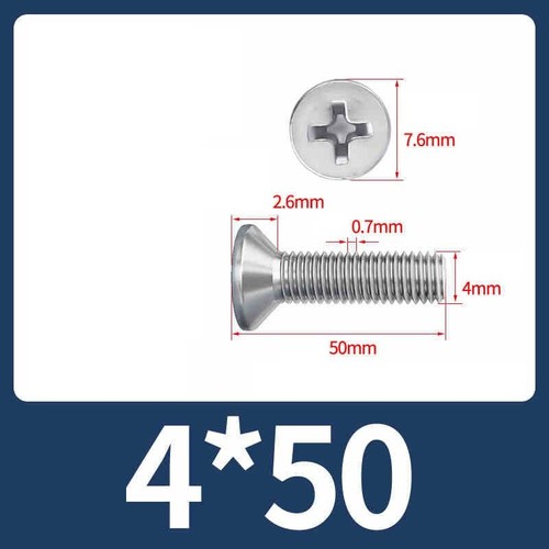 Phillips Machine Screws Countersunk Flat Head Bolts A2 Stainless M1 M1.2 M2-M10 - Picture 139 of 250