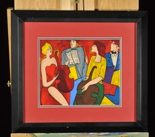Serigraph (silkscreen) on paper, Musicians, Linda Le Kinff, late 20th C