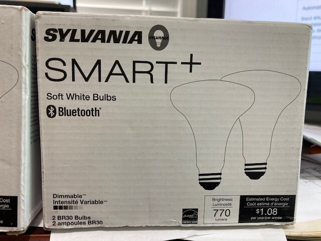 SYLVANIA SMART+ Bluetooth LED Light Bulbs, 2x BR30 9W Soft White, Dimmable, NEW