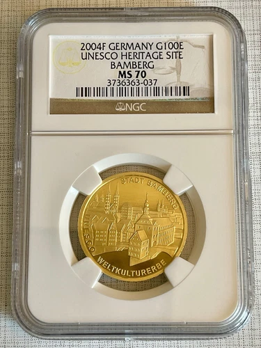 Germany 2004 F Unesco Heritage Site Bamberg 100E Gold NGC MS70 Sku# 2779