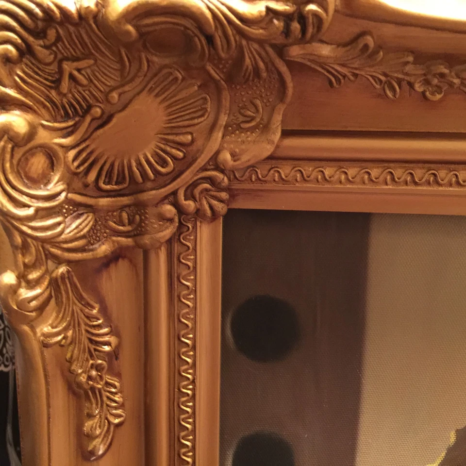 Estudio en el escritorio de lectura - Lord F. Leighton pintura al óleo enmarcada Foto 3 de 4