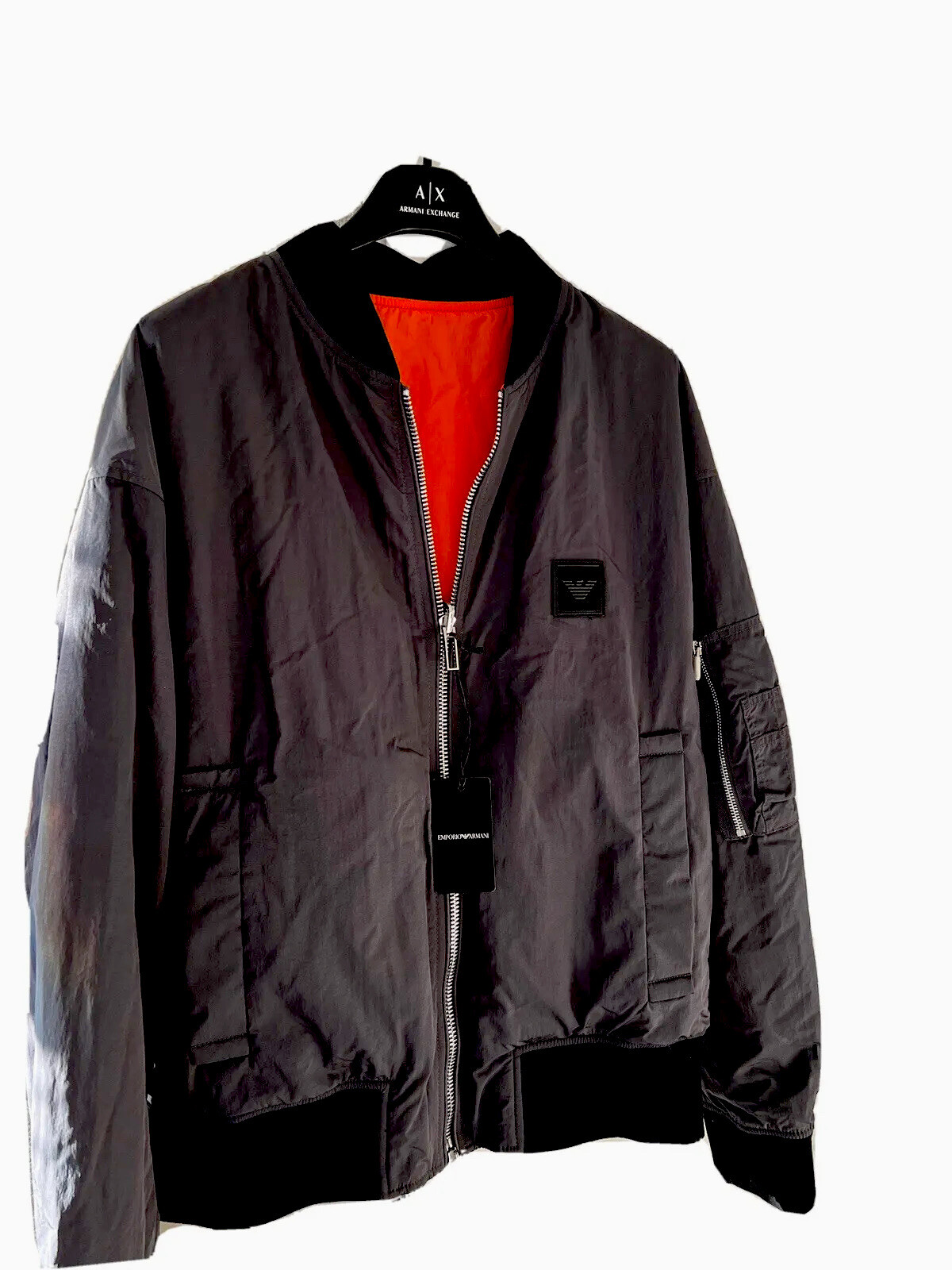 Emporio Armani Bomber jacket Brand New-size 52 grey Reversible