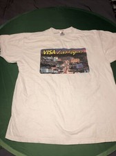 Vintage Visa Las Vegas Mens XL Graphic T-Shirt Crew Cotton credit card 90s