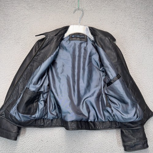 Kenneth Cole Reaction Leather Jacket Boys Small 8 Black Full Zip Lined Casual - Picture 10 of 12