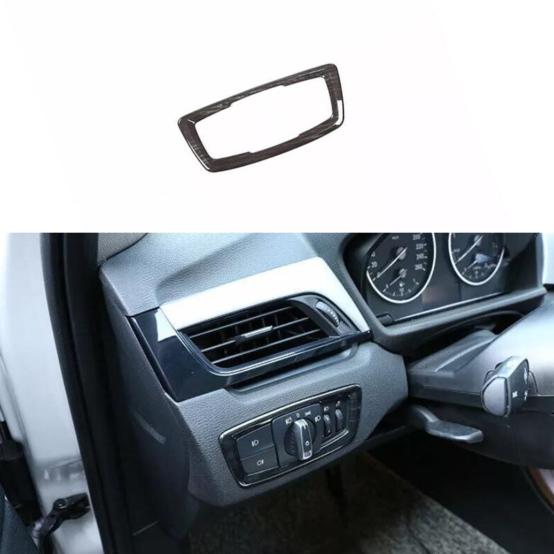 Car Headlight Switch Control 2016-21 Black Wood Grain For BMW X1 F48 Cover Trim