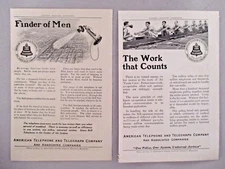 American Telephone & Telegraph LOT of 2 PRINT AD - 1910 ~~ AT&T, Bell System