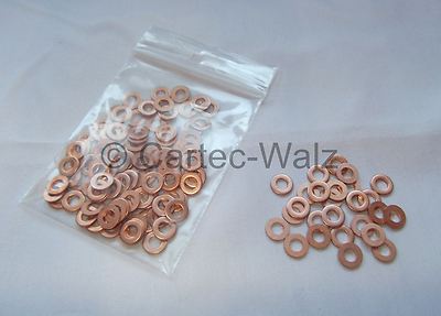 50pcs Copper Rings Gasket Sealing Ring 4x8x1.0mm DIN 7603 Form A
