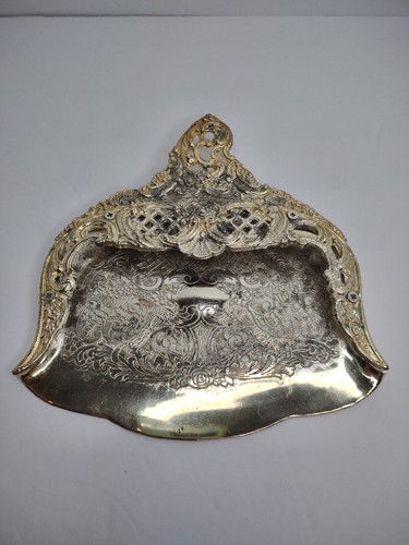 Vintage Antik Rokoko Silber Teller Silent Butler Krümelfänger. - Bild 2 von 11