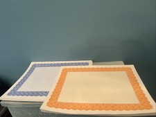 "50 hojas de papel de certificado en blanco 25 naranja 25 azul talla única 8"" x 6,25"" 520"