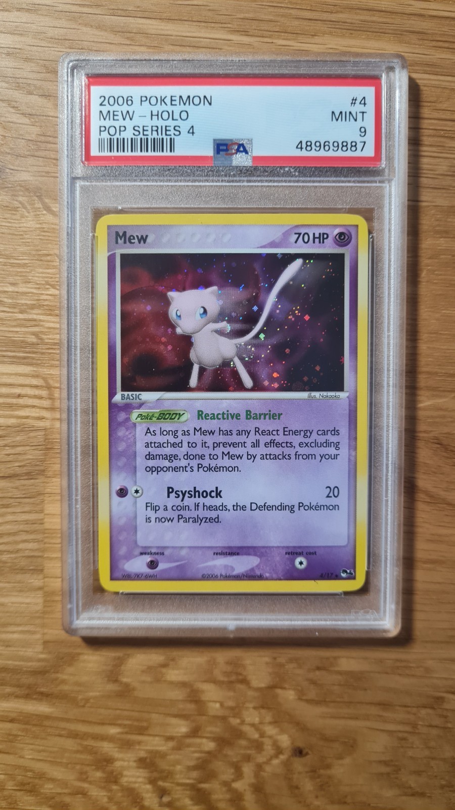 Mew Holo Pop Series 4 Pokemon 2006 PSA 9 Mint with Swirl